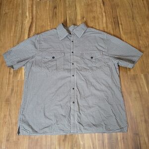 Men's Gold Label Brand Casual Checkered Button-Down Shirt, Size XXL